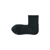 无印良品（無印良品 MUJI）男式 合脚直角棉质凉爽短袜 男士袜子25年夏季 DAD34A5S 黑色 M （25-27cm/40-44码）
