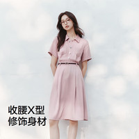 森马（Semir）森柔牛仔|牛仔连衣裙女收腰翻领港风2025夏季新款凉感中长裙 01315  175/96A