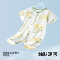 贝肽斯婴儿连体衣夏季薄款短袖男女宝宝睡衣透气纯棉新生儿衣服 宇航员巡航 90cm