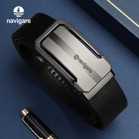 navigare意大利小帆船皮带男头层真皮自动扣腰带时尚裤带 115cm 专柜礼盒