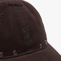 MO&Co.【NOIRxPLAYBOY联名】棒球帽洗水棉刺绣MBD4HAT003 咖啡色