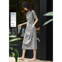 XWI【松弛感优雅烫钻针织连衣裙】2025夏季设计感腰袢连衣裙