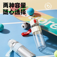 康巴赫（KBH）水杯女生高颜值便携办公室果茶杯夏季杯子 海盐星蓝 600ml 1个