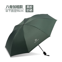 花幺里自动UV雨伞女晴雨两用太阳伞防晒防紫外线折叠遮阳伞 白色八骨黑胶【手动款】