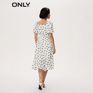 ONLY气质休闲V领中长款泡泡袖连衣裙女|123207156 H23  XS (155) 76A