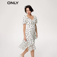 ONLY气质休闲V领中长款泡泡袖连衣裙女|123207156 H23  XS (155) 76A
