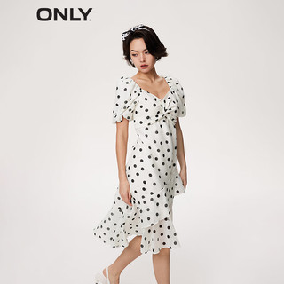 ONLY气质休闲V领中长款泡泡袖连衣裙女|123207156 H23  XS (155) 76A