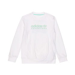 adidas 阿迪达斯 棉质保暖 男女小中童款轻柔舒适时尚百搭印LOGO长袖儿童卫衣