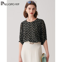 PALUOPO/帕罗 桑蚕丝 女士真丝短袖T恤