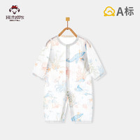 班杰威尔婴儿衣服夏季纯棉薄款长袖宝宝连体衣无骨哈衣爬服空调衫 夏季长袖薄款-小熊猫 90cm