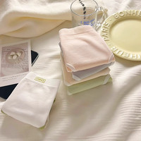 雅鹿运动风纯棉内裤女无痕日系中腰全棉抑菌裆少女三角短裤头 【5条装】白色+粉色+肤色+灰色+蓝色 M