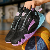 美克中国巨鲨系列篮球鞋男鞋秋季透气减震实战训练运动鞋子男 黑武士 44