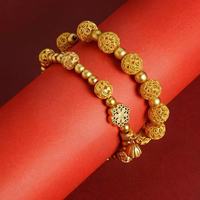 金包银镂空花丝转运园珠手镯手链女轻奢高级感百搭转运珠同款仿