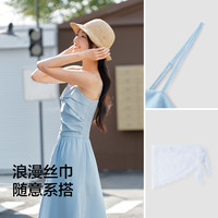 森马 连衣裙女简约度假风吊带裙时尚2025夏法式优雅茶歇裙温柔