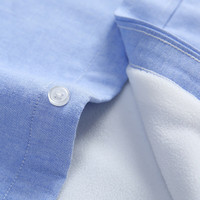 罗蒙纯棉牛津纺长袖衬衫男士春夏款中青年商务休闲工装抗皱正装白衬衣 6C061412藏青（70%棉冬款） 41