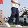 月伊纺 亚麻材质 男士休闲裤