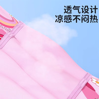 迪士尼儿童泳帽男女童不勒头防晒布料可爱女长发专业游泳装备 可爱草莓熊 均码