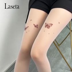 兰妲 LASETA 女士连裤袜 黑丝印花蝴蝶结