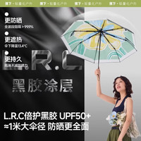 蕉下(beneunder)太阳伞女三折防晒防紫外线黑胶伞双层小黑伞晴雨两用遮阳伞果趣 浮潜