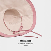 登利途速干超大檐双面可戴渔夫帽女式夏季防晒太阳帽户外防紫外线遮阳帽 卡其色 M (56-58cm)