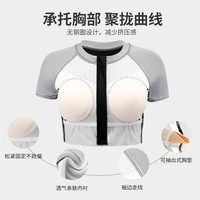 羽克(Yuke)泳衣女保守学生两件套分体式遮肚显瘦游泳衣2024新款运动温泉泳装 深灰色 M码(建议体重88—100斤)