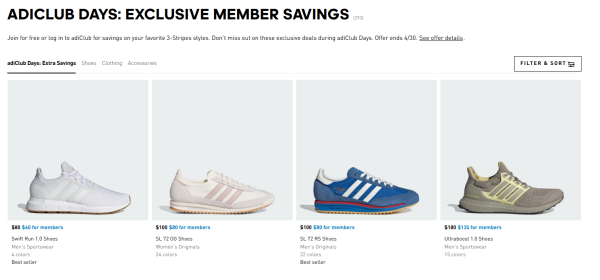 adidas美国官网 春日特惠低至6折 