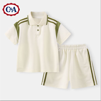 C&A女童夏装套装2025女大童运动短裤洋气儿童polo衫短袖夏季 绿 160