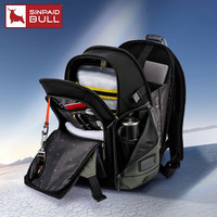 申派牛标（SINPAID BULL）轻奢双肩包男背包商务旅行高端大容量出差多功能15.6吋品牌电脑包 M8宇宙黑罗曼金色防盗版 M8