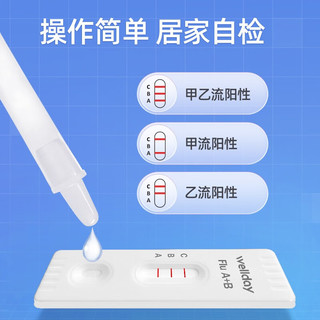 维德（WELLDAY）甲流乙流感病毒检测试剂盒鼻塞咽痛感冒发热老人儿童可测 【流感抗原检测】甲型/乙型  2人份
