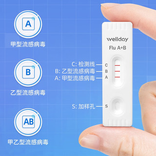维德（WELLDAY）甲流乙流感病毒检测试剂盒鼻塞咽痛感冒发热老人儿童可测 【流感抗原检测】甲型/乙型  2人份