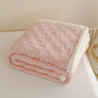 多喜爱家纺 毛毯加厚冬季保暖盖毯绒毯单双人双层毯子 双层软糯塔芙绒毯（糖果粉） 100cm*120cm