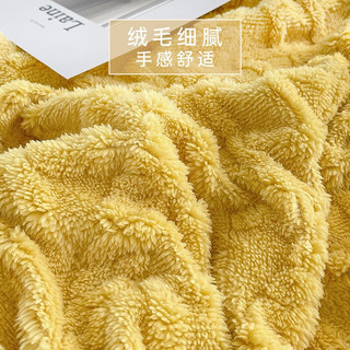多喜爱家纺 毛毯加厚冬季保暖盖毯绒毯单双人双层毯子 双层软糯塔芙绒毯（奶黄） 120cm*200cm