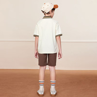 马骑顿 MQD童装夏装男大童翻领套装 咖啡 160