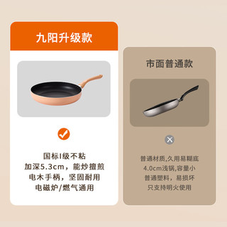 九阳平底锅不粘煎锅炒菜锅牛排锅烙饼小锅家用锅身加深 CF187 28cm
