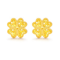 中金猫 黄金手链金包银碎碎冰四叶草手链足金五花爆闪手链子送女友