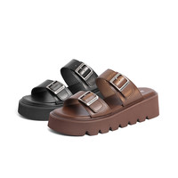 百丽复古勃肯鞋女2024一脚蹬可外穿鞋子慵懒休闲拖鞋3CR31BT4 棕色 33