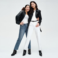 simple pieces【初代法棍裤】 春秋款SPS牛仔小个子显瘦九分直筒裤 石洗黑/身高172-178 2XL 95-98（120-125斤）