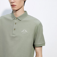 【钜惠】太平鸟男装奥莱刺绣polo衫男夏季冰氧酷保罗衫男 M 卡其(合体)