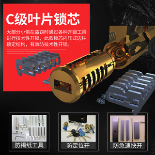 金点原子C级叶片外装门锁室外门木门铁门房门通用外装门防盗锁225