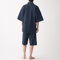 無印良品 MUJI 無印良品  男式 染色织 和服式夏季短装家居服睡衣纯棉全棉