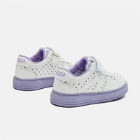 KAPPA KIDS卡帕童鞋年夏季儿童中大童校园小白鞋透气镂空男女童板鞋 米白/紫 37码内长约230mm