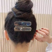 法式轻奢一字夹精致发夹边夹超闪时尚刘海夹前额发卡女碎创意