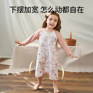 欧孕（OUYUN）婴儿睡衣夏季透气网眼睡裙宝宝纯棉长袖连体睡衣儿童家居服睡袍 柴犬兜兜-短袖 80cm【身高80-90cm】开肩