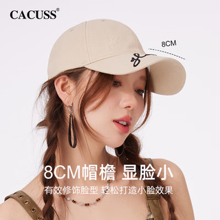 CACUSS帽子棒球帽女春夏新款鸭舌帽显脸小破洞刺绣遮阳简约休闲百搭
