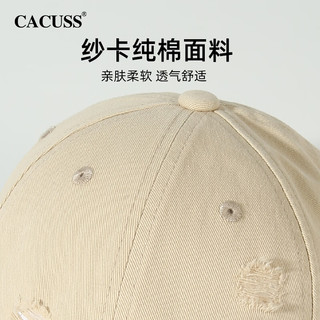 CACUSS帽子棒球帽女春夏新款鸭舌帽显脸小破洞刺绣遮阳简约休闲百搭