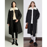 初语毛绒翻领长款羽绒服女2024冬季新款90白鸭绒复古加厚保暖外套
