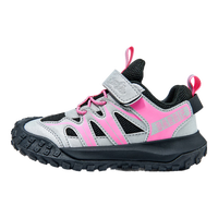 芭比童鞋女童运动鞋新款春秋透气登山鞋轮胎底户外鞋DA6573黑银
