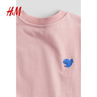 H&M童装女童T恤夏季童趣卡通印花圆领短袖柔软上衣1248669 米色/Bonjour Mon Ami 90 521.5-2Y