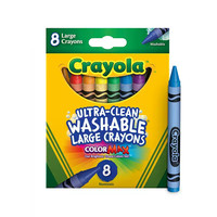 绘儿乐crayola8色可水洗大蜡笔幼儿园实心耐用无毒不脏手