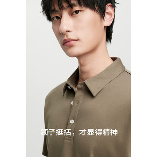 棉先生5系液氨长绒棉纯棉短袖polo衫男  夏季纯色男士商务翻领t恤 XXL 山茶绿